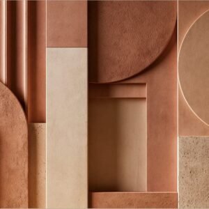 Abstract Terracotta Geometric Art Wallpaper