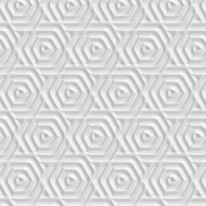 Hexagonal White Geometric Layered Wallpaper